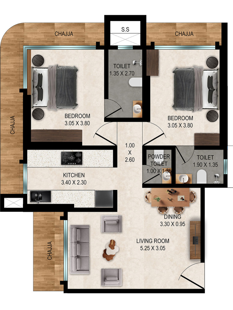 2bhk-Plan